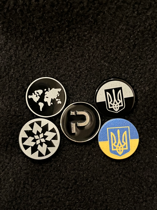 Ukranian Magnet Medallion (2 Black & White + Blue & Yellow)
